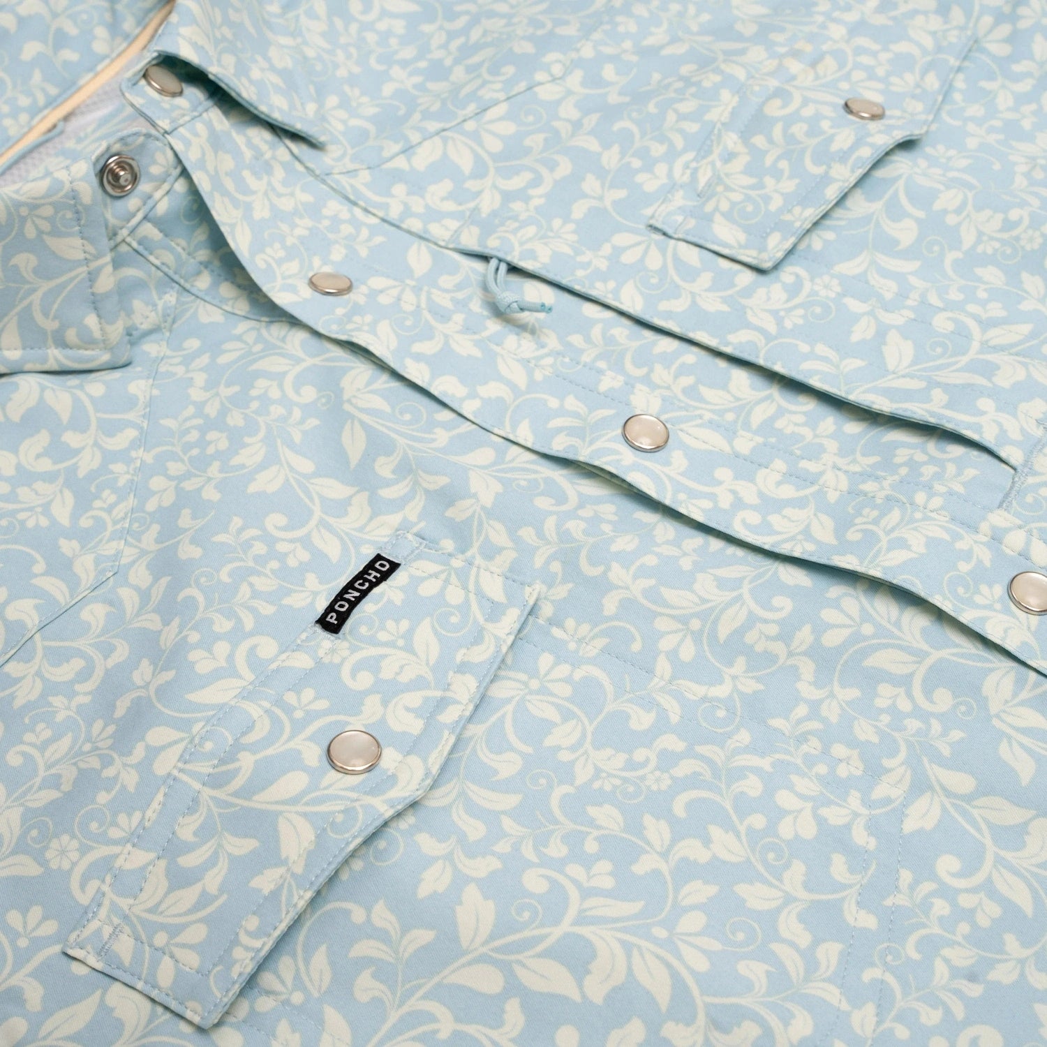 Men’s Western Pearl Snap Shirt Short Sleeve Poncho Outdoors