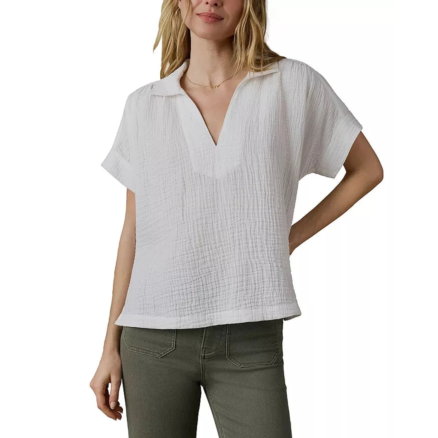 Women’s Dune Cotton Gauze Zoe Top Faherty - WHT WHITE / XS
