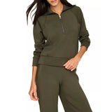 Women’s AirEssentials Half Zip SPANX - MONSTERA / XS