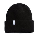 The Frena Thick Knit Cuff Beanie Coal Headwear - BLACK