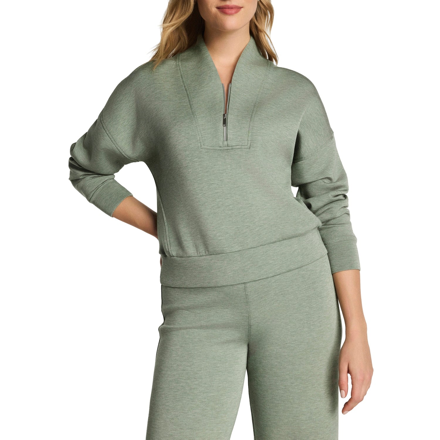 Women’s AirEssentials Shawl Collar Half Zip SPANX - SAGE
