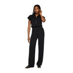 Women’s Pintuck Half Zip Jumpsuit SPANX - VERY BLACK / XS