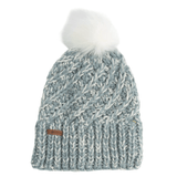 Women’s The Maizy Knit Faux Fur Pom Beanie Coal Headwear