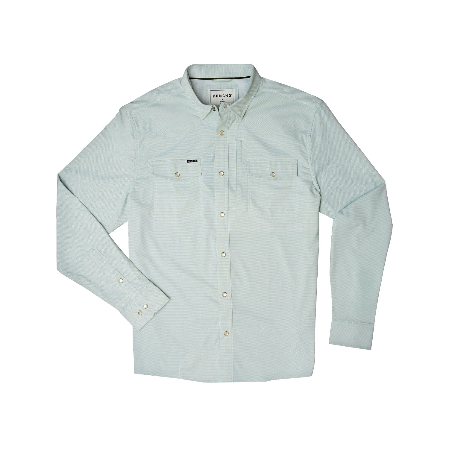 Men’s Western Pearl Snap Shirt Long Sleeve Poncho Outdoors