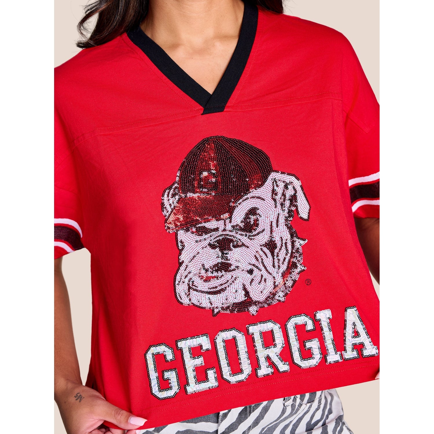 Women’s The Blitz Sequin Jersey Tee Stewart Simmons