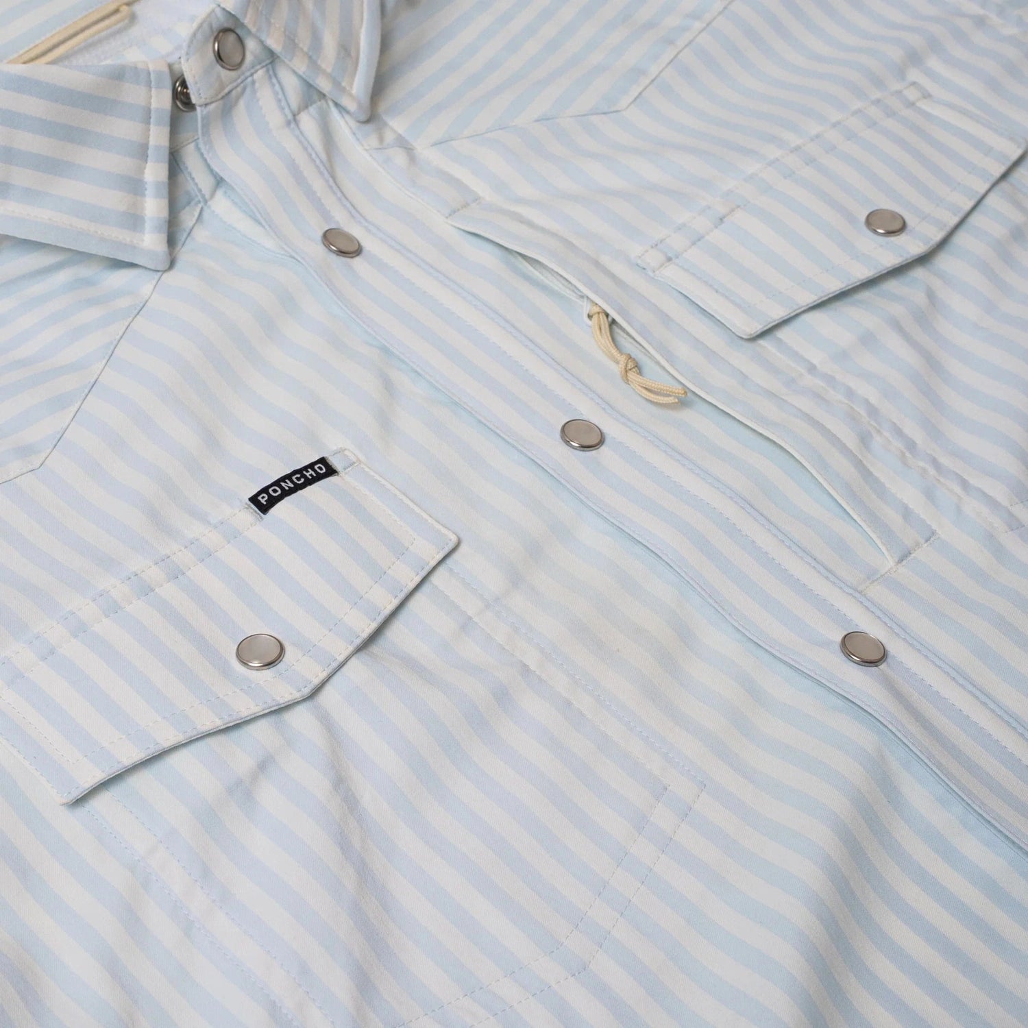 Men’s Western Pearl Snap Shirt Short Sleeve Poncho Outdoors