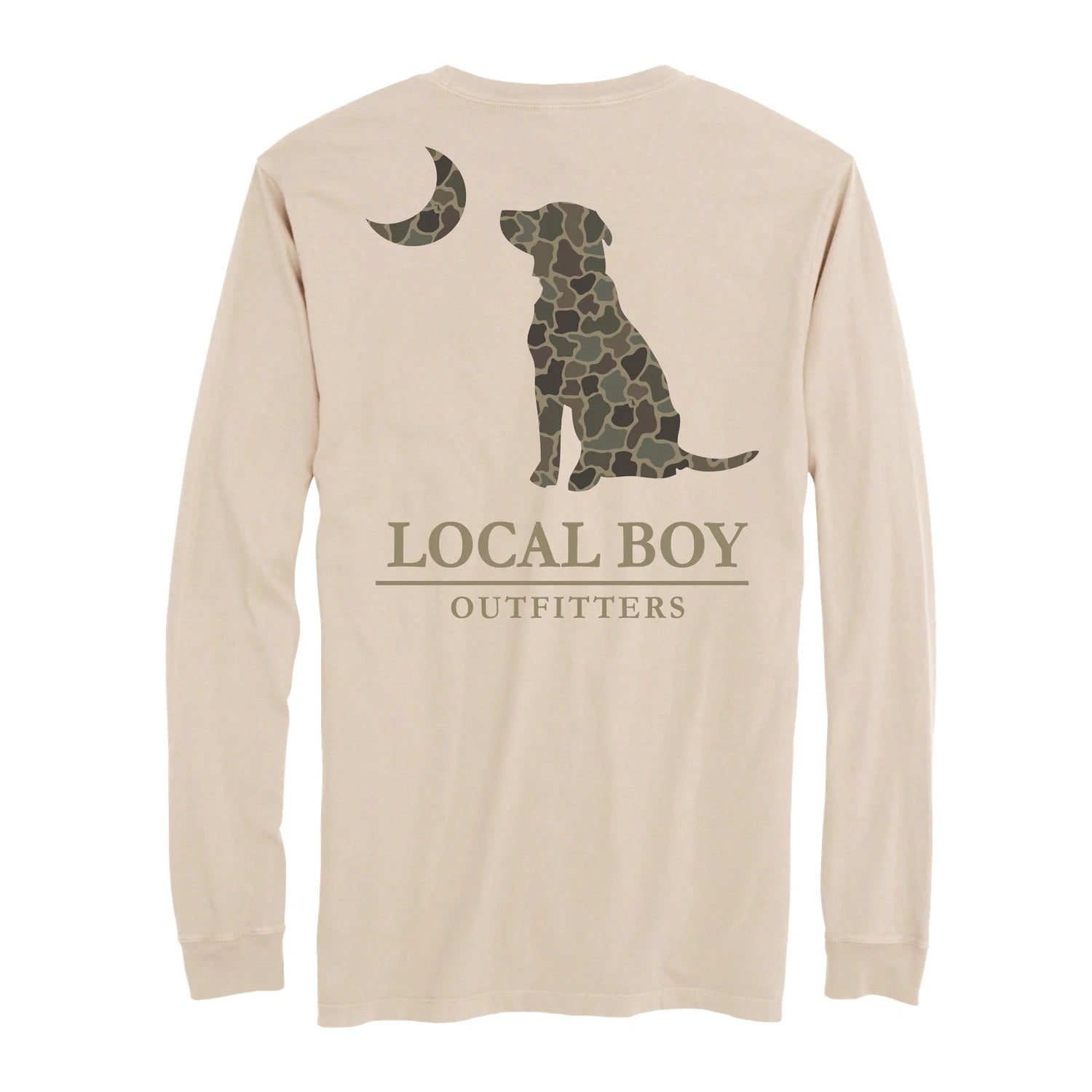 Men’s Brush Camo Dog & Moon Long Sleeve Tee Local Boy