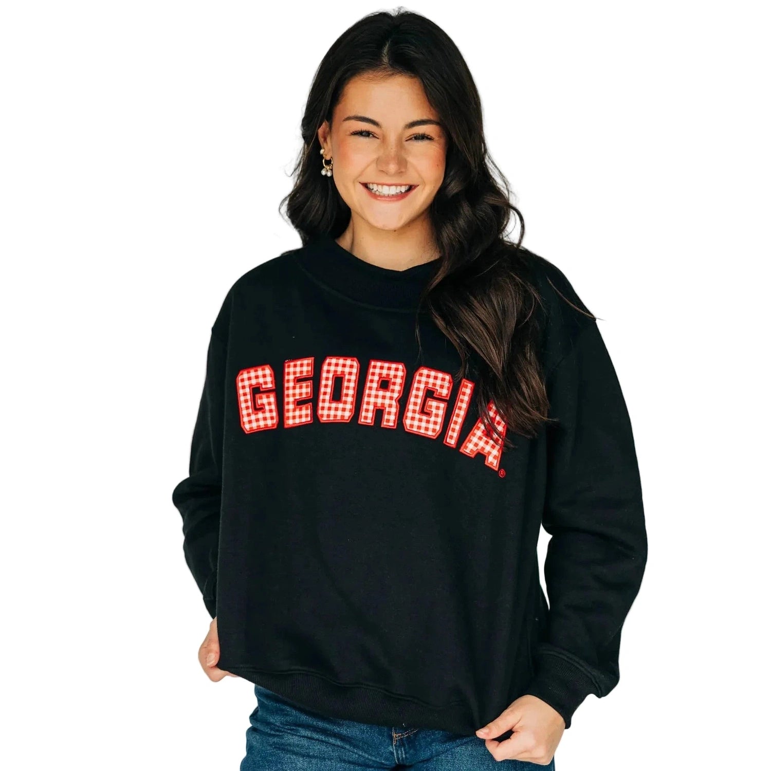 Women’s The Mallory Mockneck Georgia Gingham SCARLET & GOLD