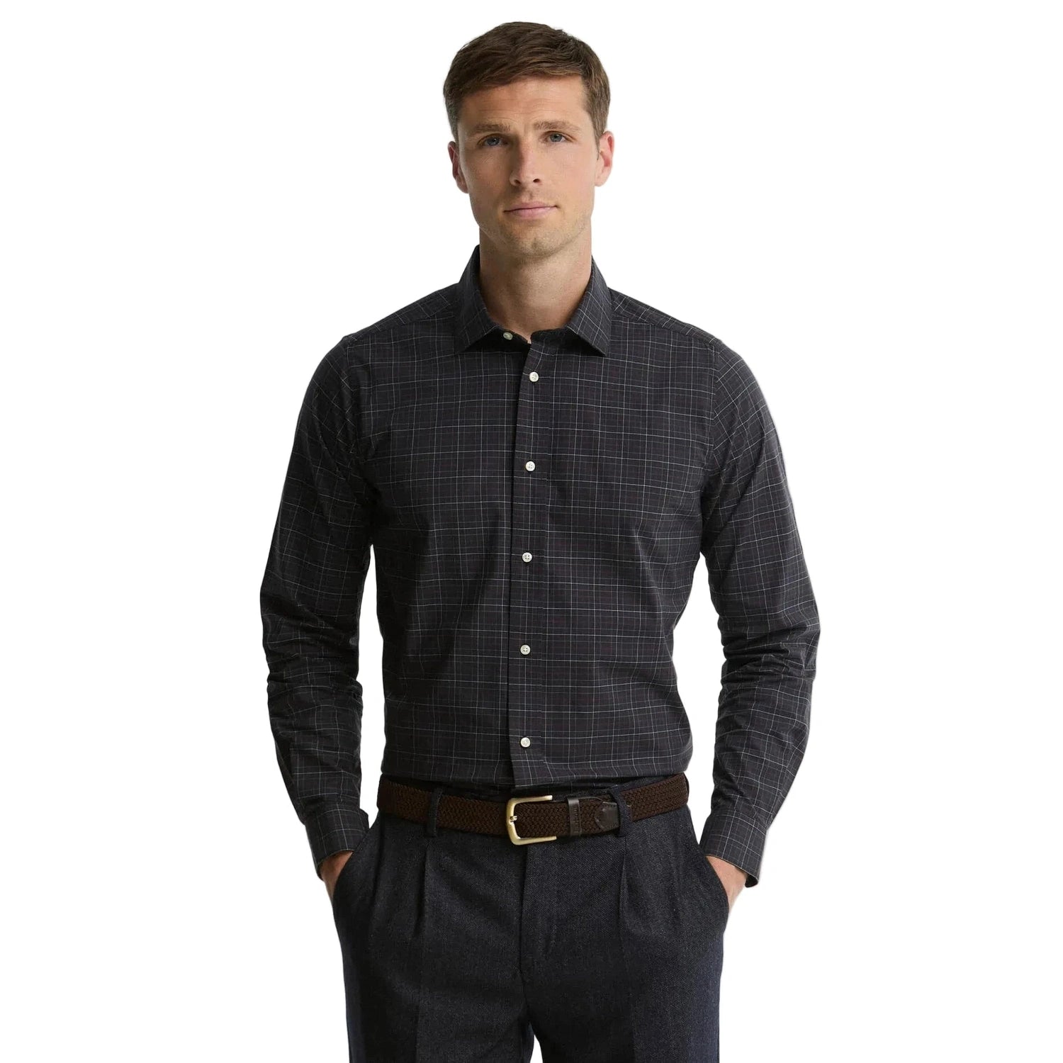 Men’s Ashfield Tailored Tattersall Shirt Barbour - NAVY