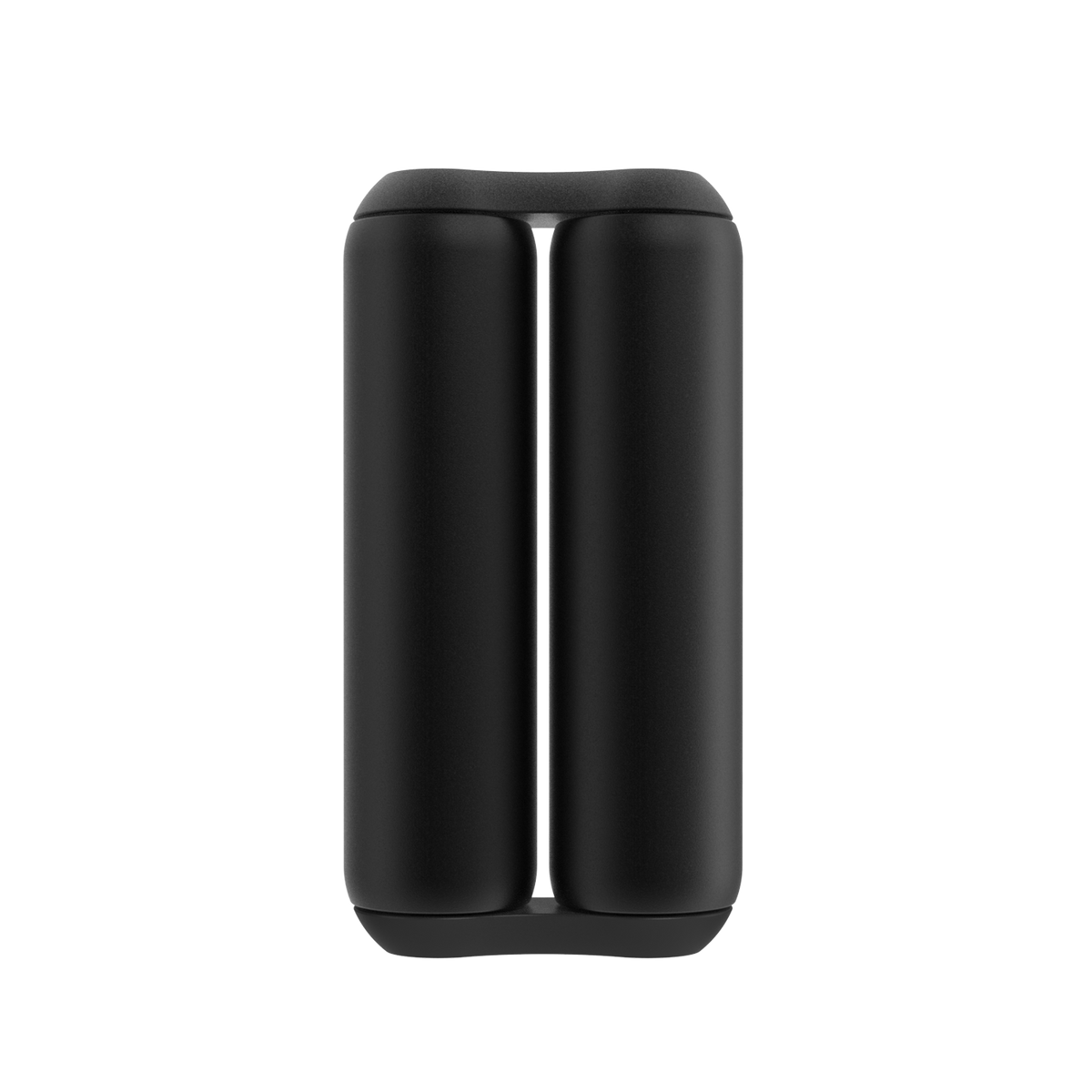 A black dual-cylinder portable electric kettle with a sleek, minimalist design, shown on a solid white background.
