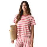 Women’s Beach Terry Crewneck Marine Layer - RED & WHITE