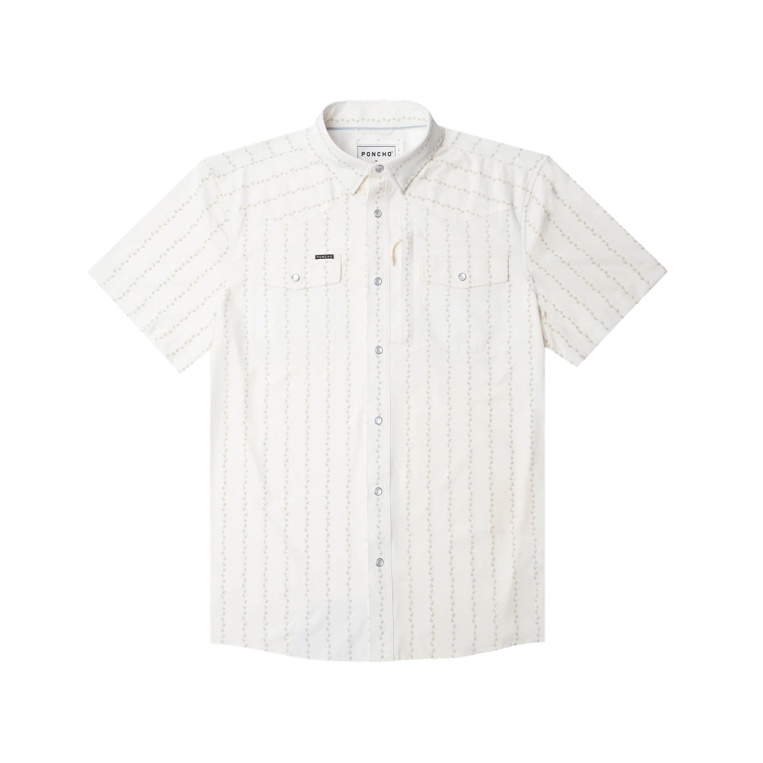 Men’s Western Pearl Snap Shirt Short Sleeve Poncho Outdoors