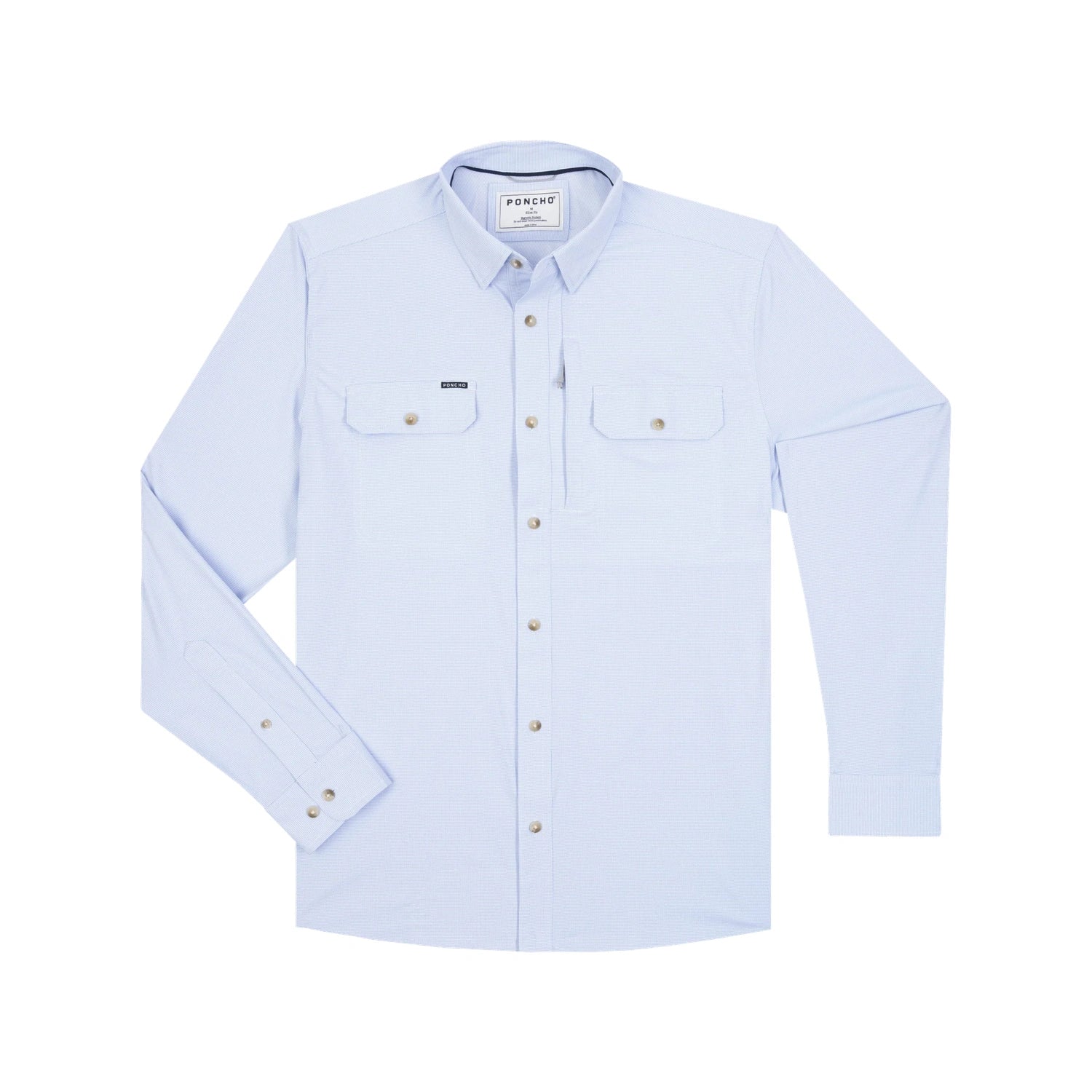 Men’s Original Shirt Long Sleeve Poncho Outdoors - BLUEFISH