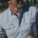Men’s Western Pearl Snap Shirt Short Sleeve Poncho Outdoors