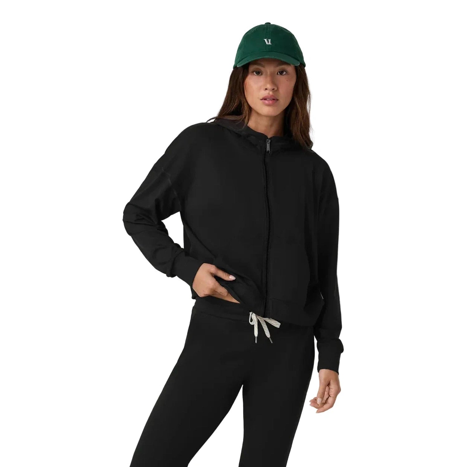 Women’s Halo Modern Full Zip Hoodie Vuori - TBK TRUE BLACK