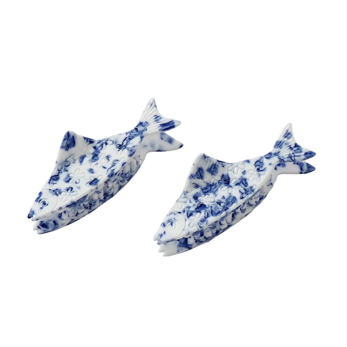 Women’s Adorro Coastal Blue Floral Fish Claw Clip