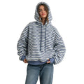 Women's Brushed Striped Puffy Hoodie