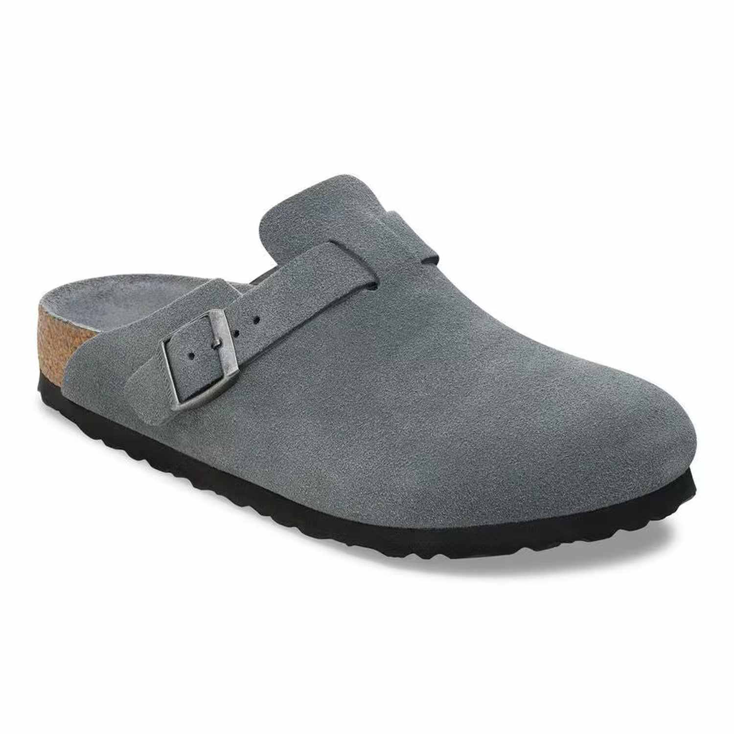 Boston Soft Footbed Suede Leather Birkenstock - BASALT GRAY
