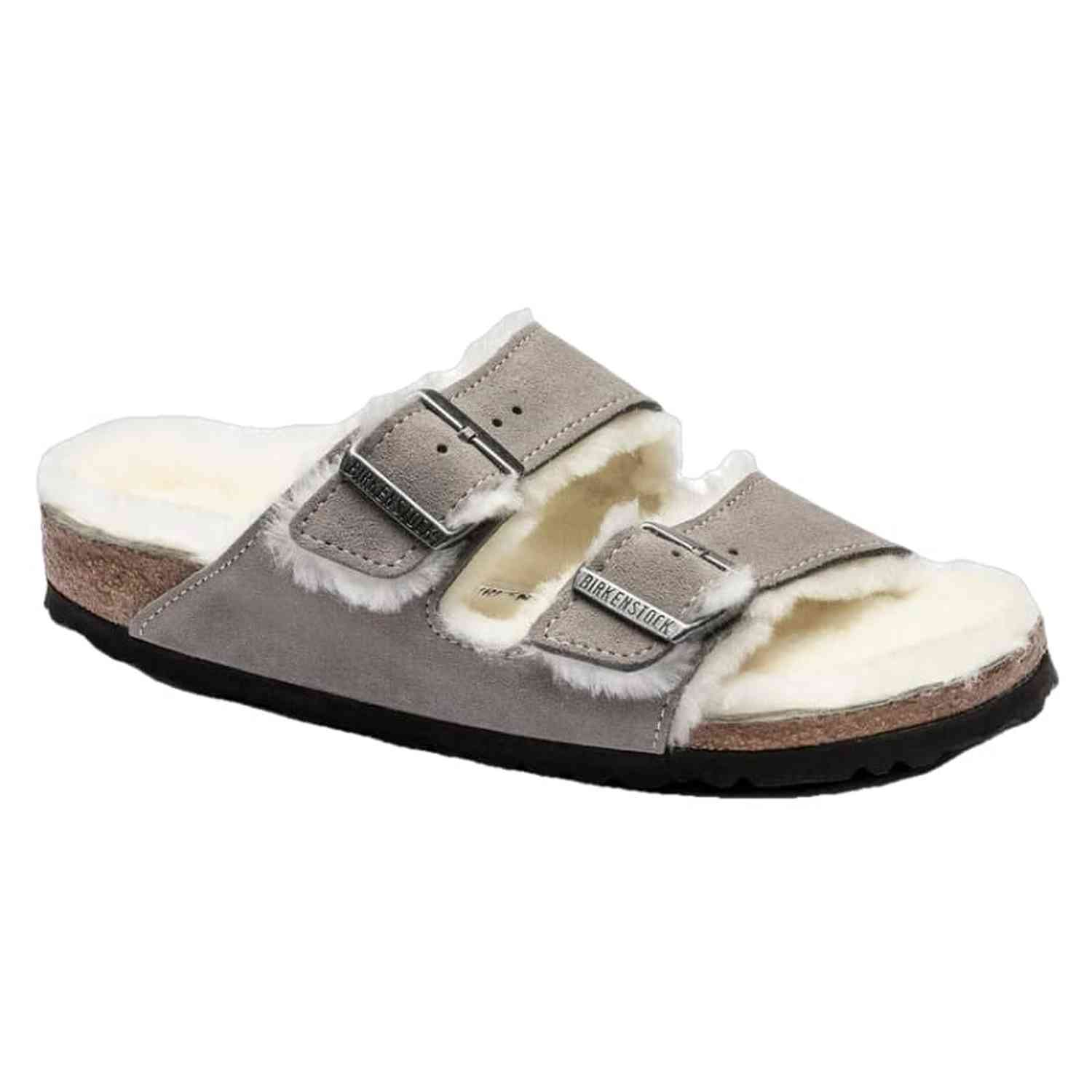 Women’s Arizona Shearling Suede Leather Birkenstock - STONE