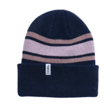 The Haines Recycled Wool Beanie Coal Headwear - NAVY|PURPLE
