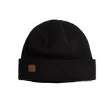 The Harbor Rib Knit Fisherman Beanie Coal Headwear - BLACK