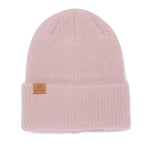 The Pearl Fuzzy Knit Beanie Coal Headwear - DUSTY ROSE