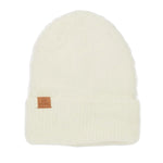 The Pearl Fuzzy Knit Beanie Coal Headwear - OFF WHITE