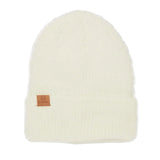 The Pearl Fuzzy Knit Beanie Coal Headwear - OFF WHITE
