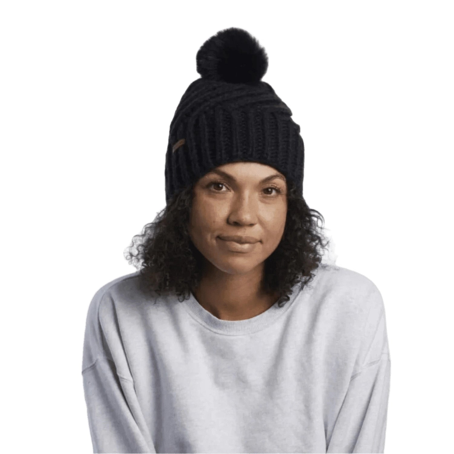 Women’s The Maizy Knit Faux Fur Pom Beanie Coal Headwear