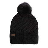 Women’s The Maizy Knit Faux Fur Pom Beanie Coal Headwear