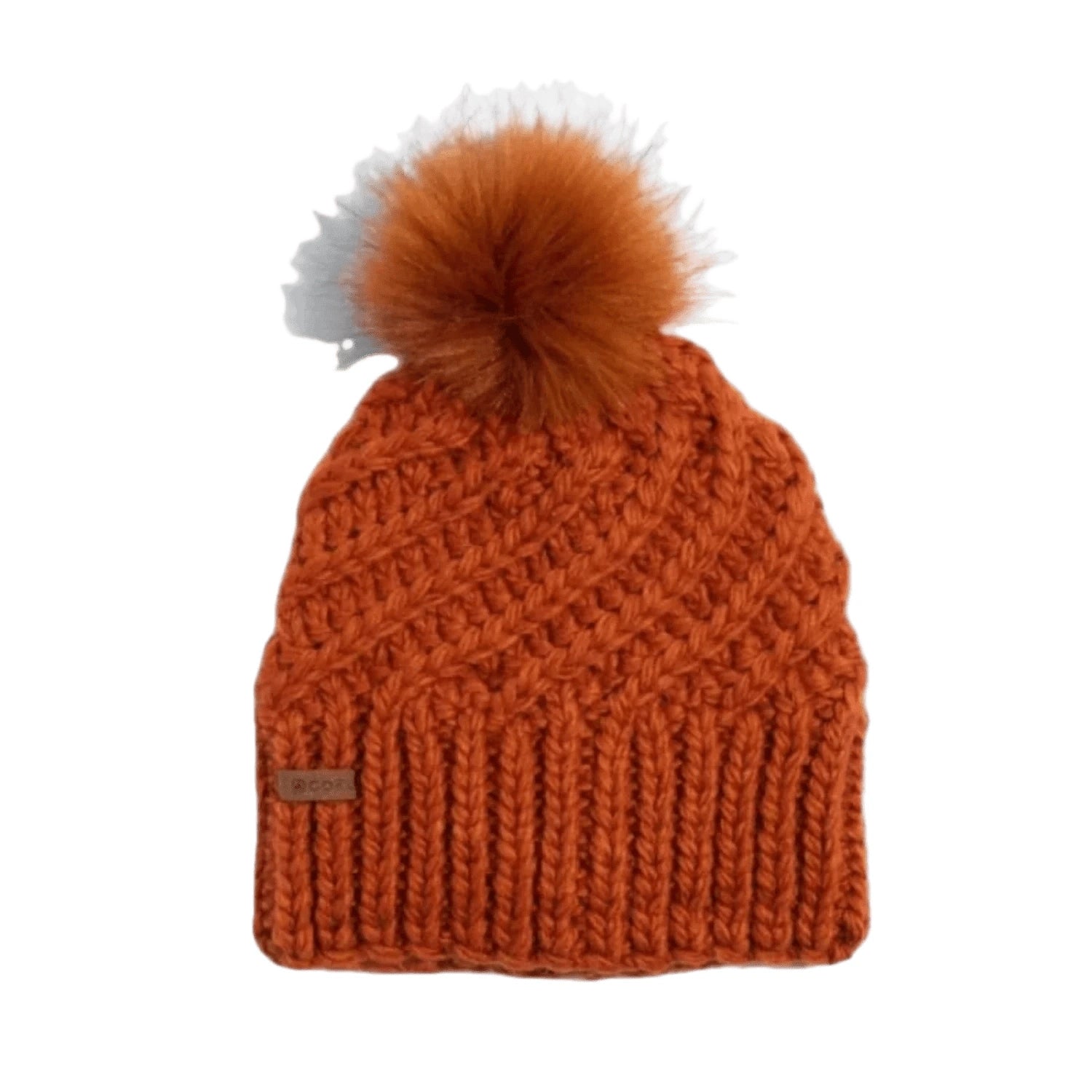 Women’s The Maizy Knit Faux Fur Pom Beanie Coal Headwear