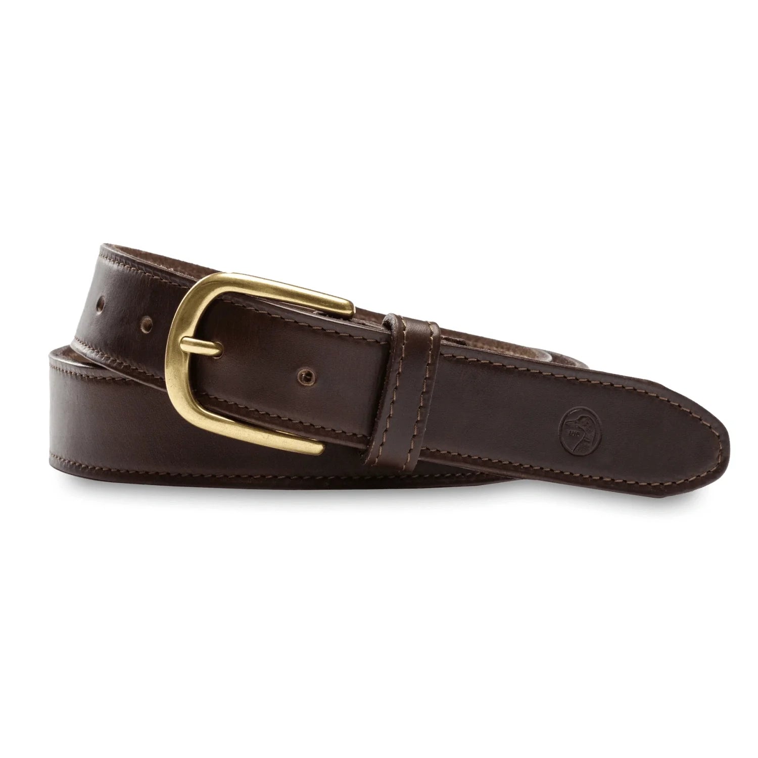 Men’s Duck Head Dark Brown Leather Belt - 232 / 32