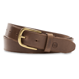 Men’s Duck Head Leather Belt - 208 BROWN WITH BRASS / 32