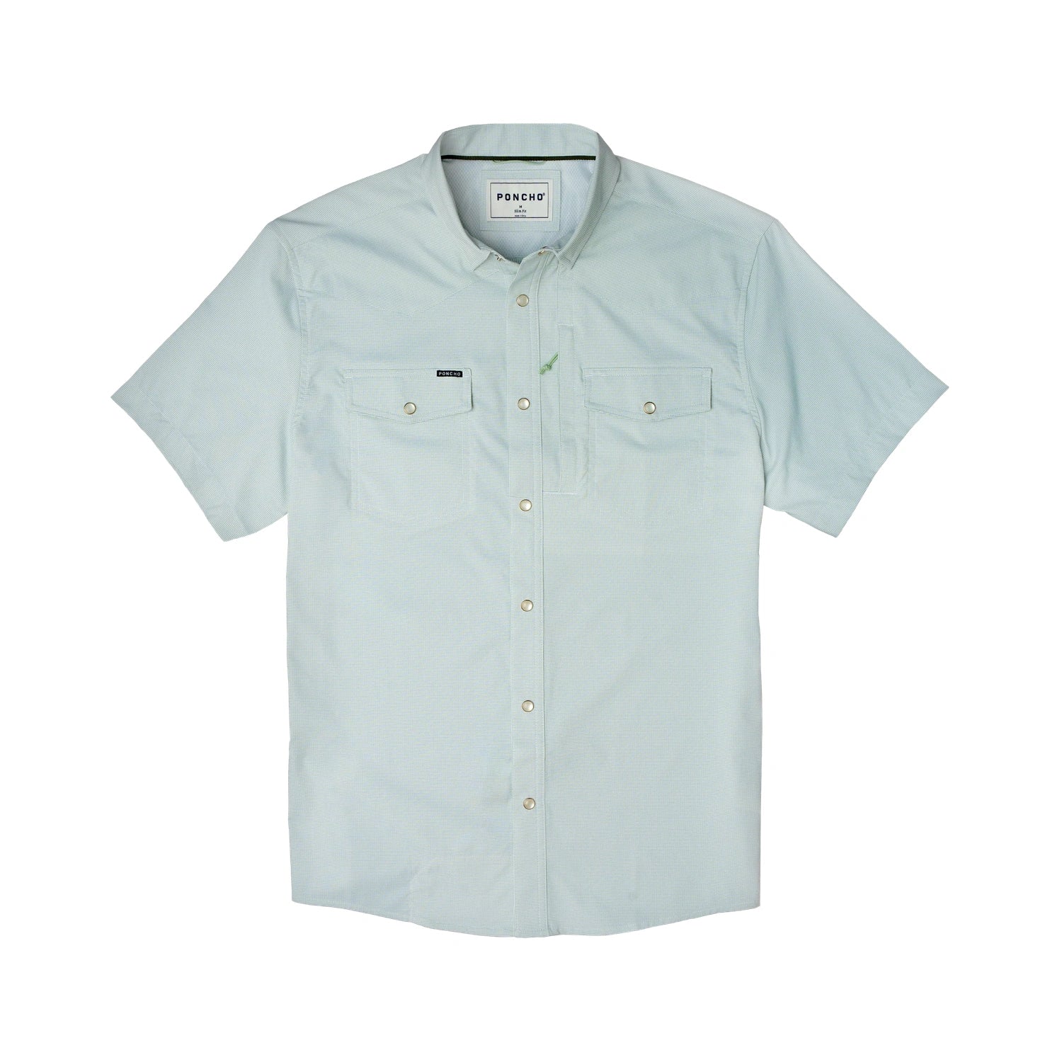 Men’s Western Pearl Snap Shirt Short Sleeve Poncho Outdoors