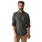 Men’s Coastline Knit Shirt Faherty - ROW CHARCOAL HEATHER