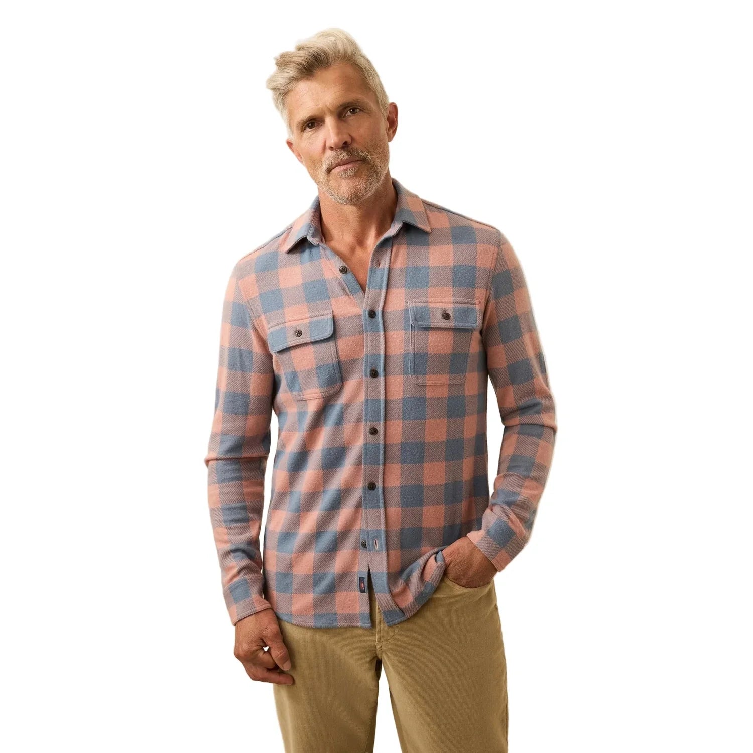 Men’s Legend Sweater Shirt Faherty - CYB CLAY RIVER BUFFALO