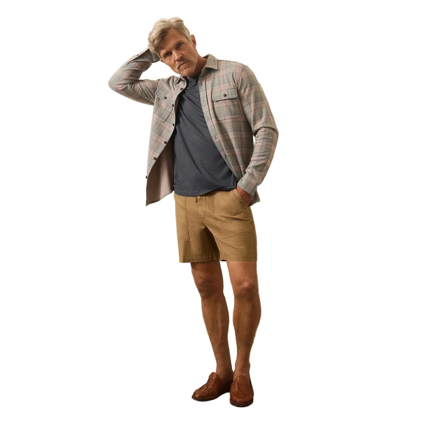 Men’s Legend Sweater Shirt Faherty - FEP FOREST ROSE PLAID
