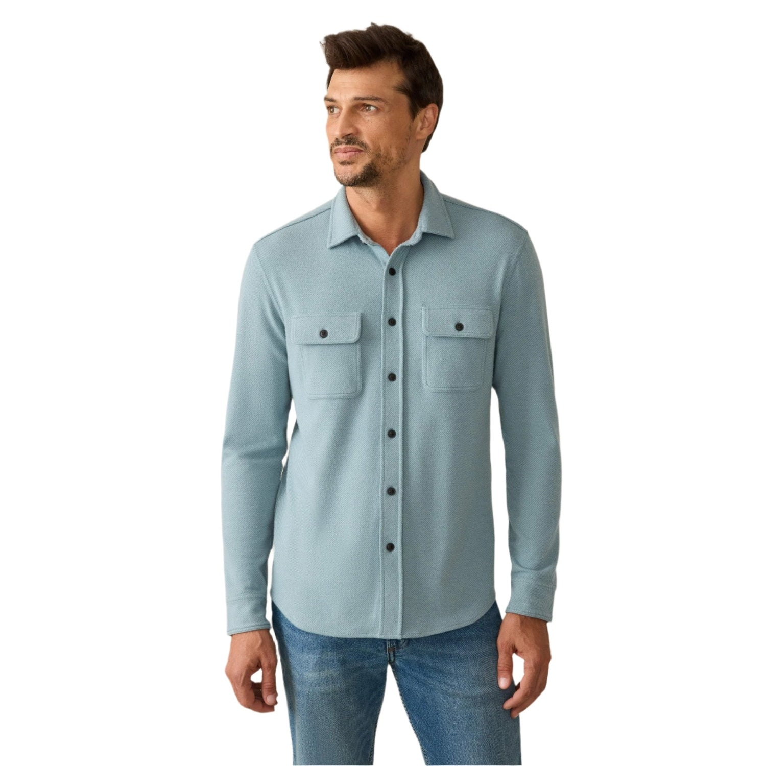 Men’s Legend Sweater Shirt Faherty - OGT OCEAN GLASS TWILL
