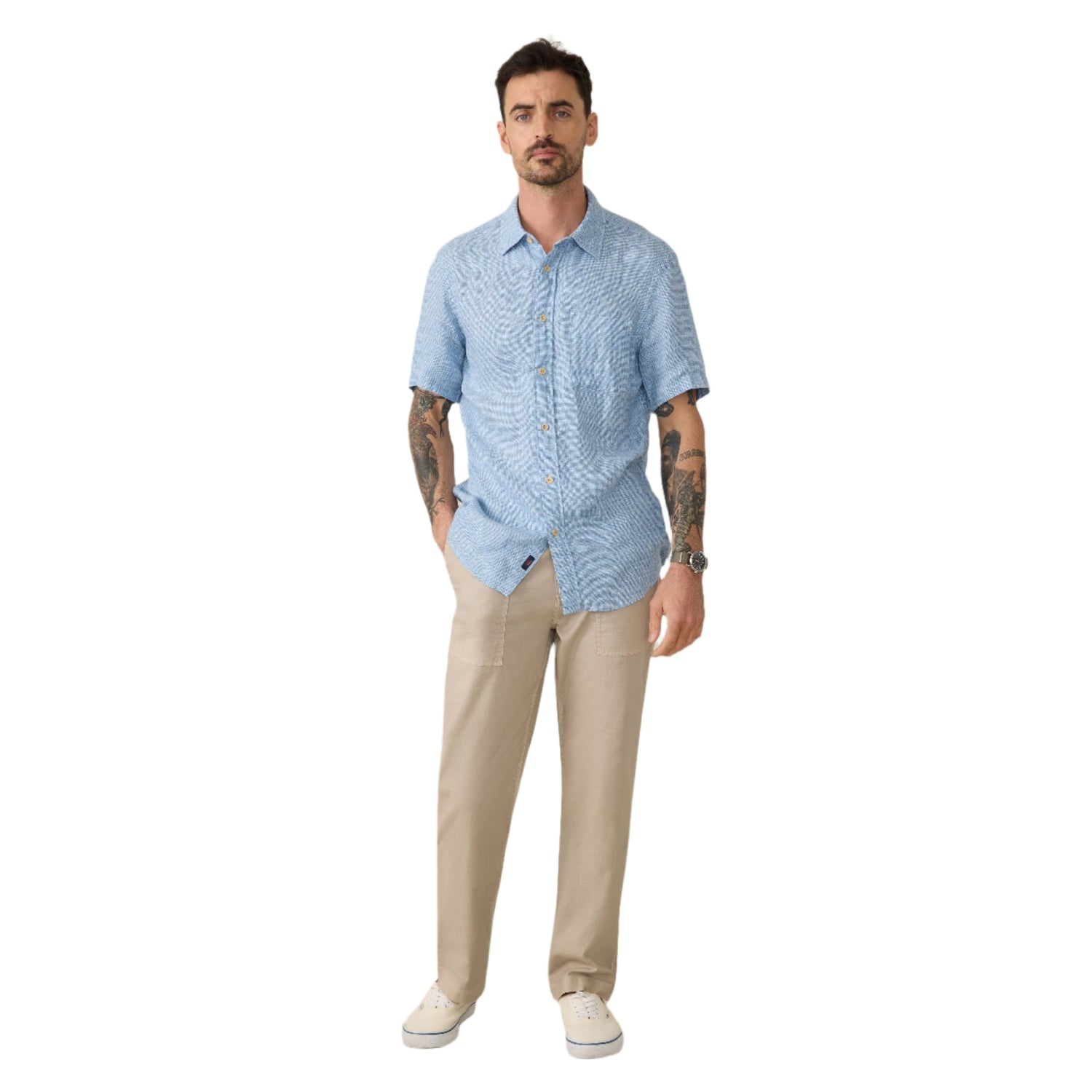 Men’s Short-Sleeve Palma Linen Shirt Faherty