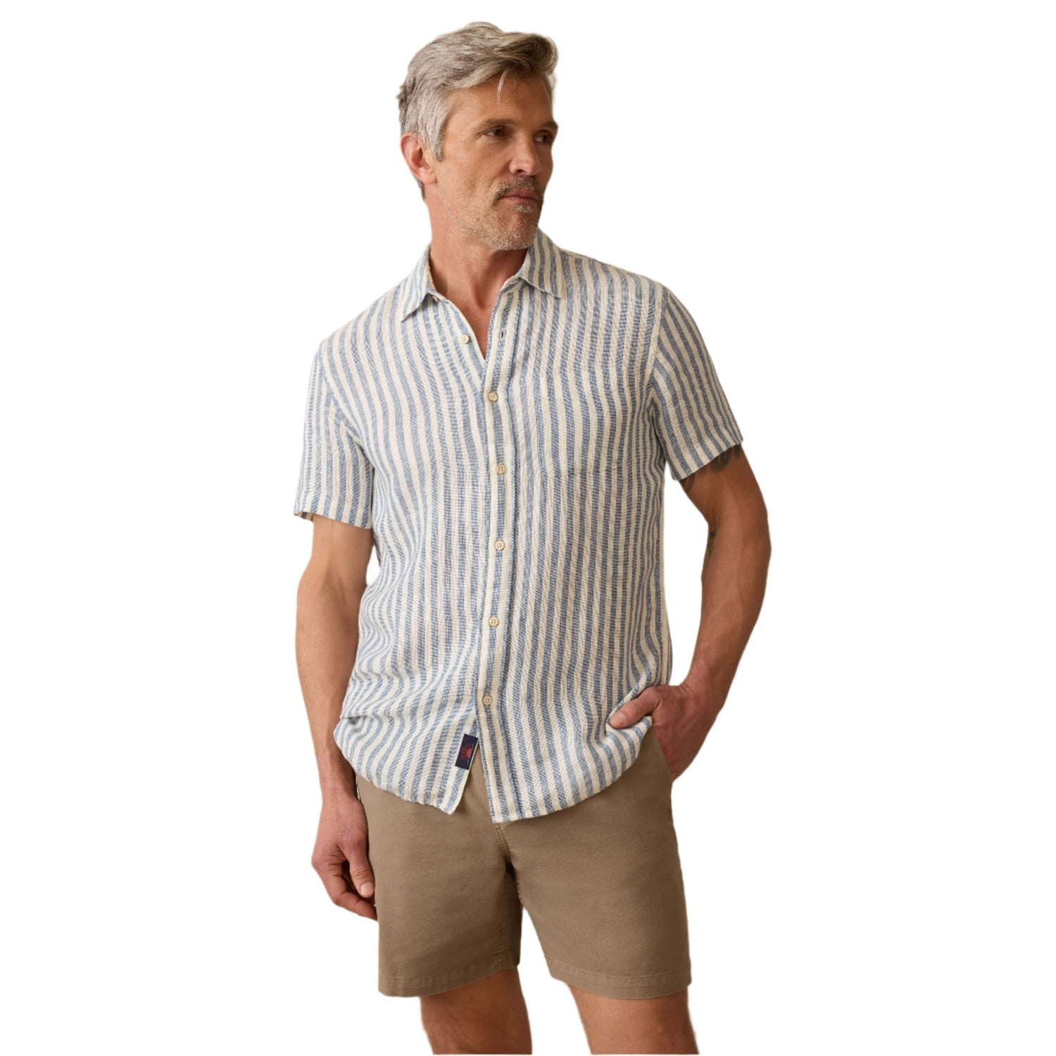 Men’s Short-Sleeve Palma Linen Shirt Faherty - HIV HORIZON
