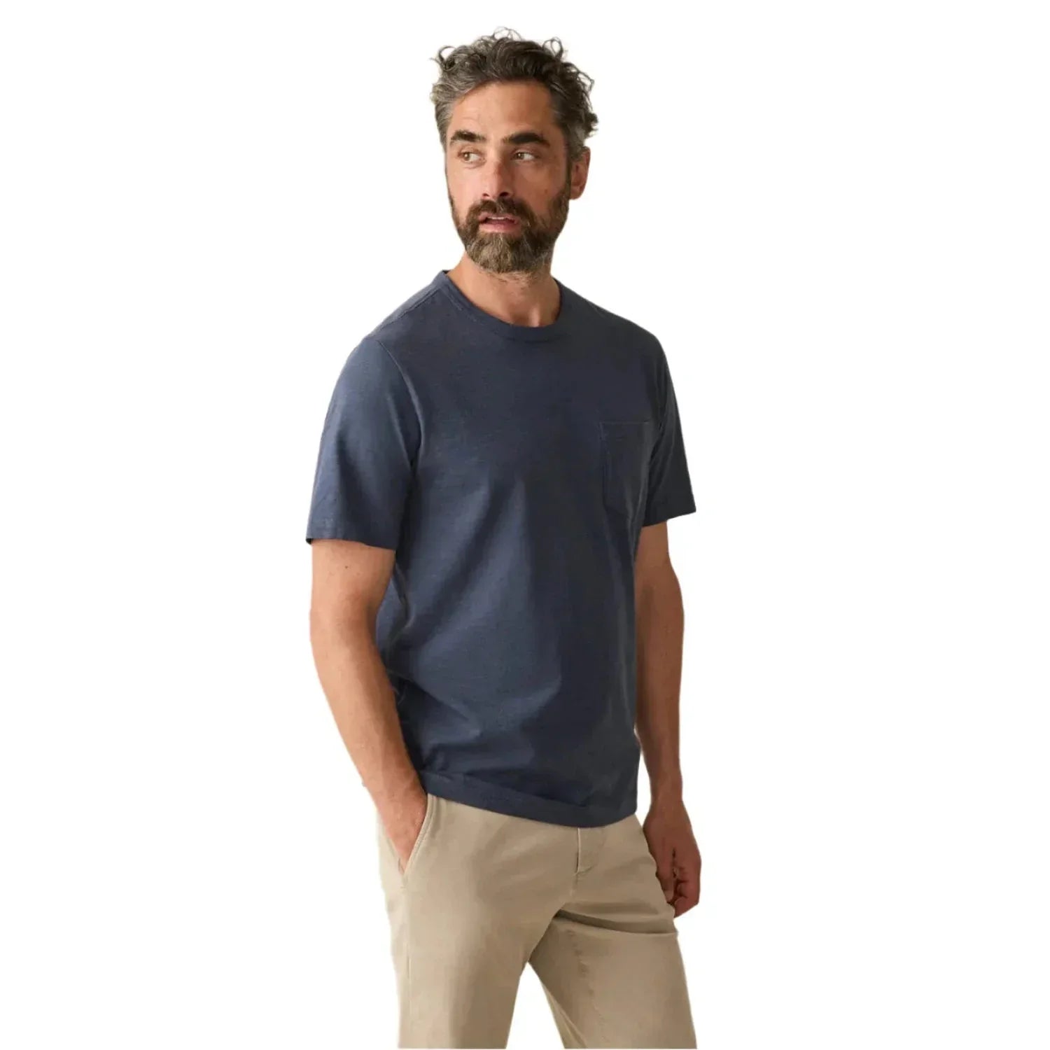 Men’s Sunwashed Pocket Tee Faherty - DUY DUNE NAVY / S