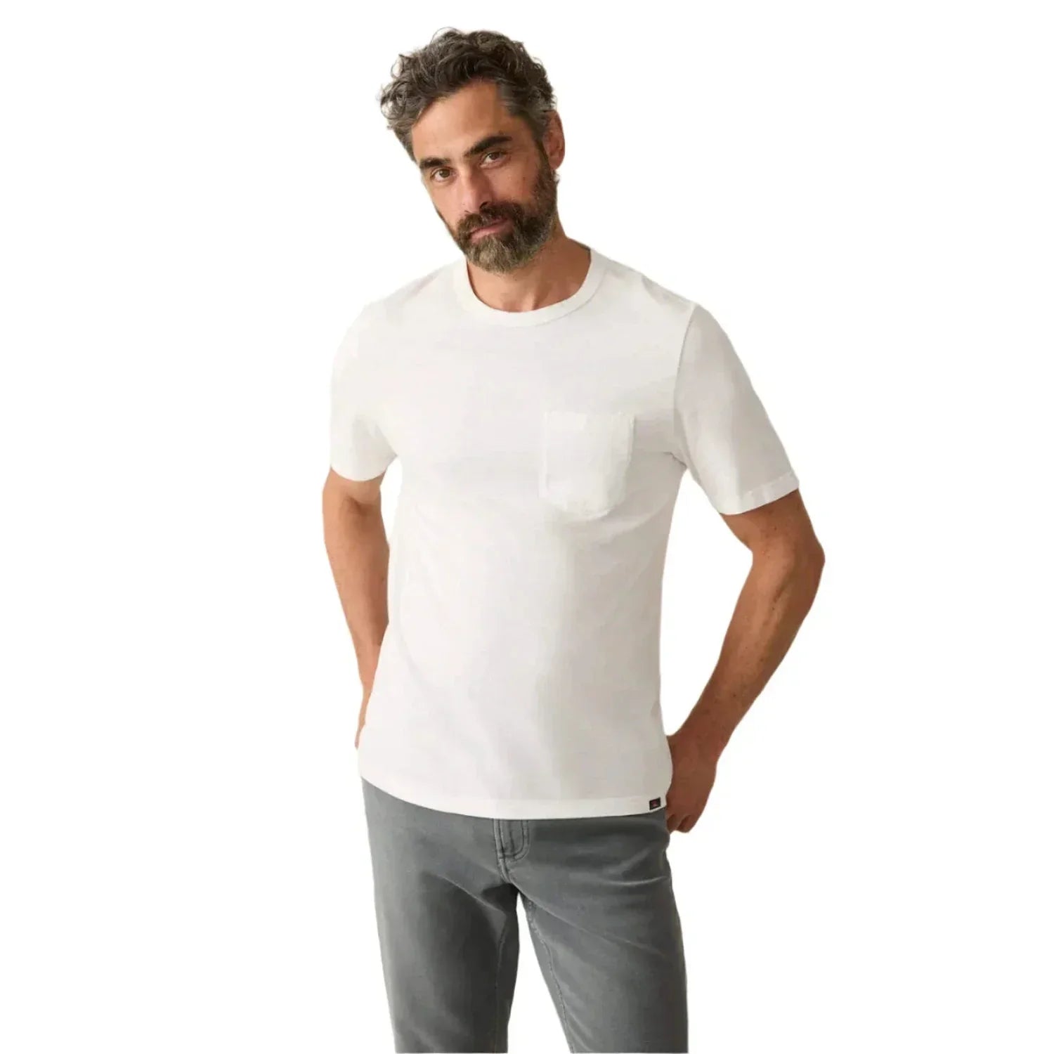Men’s Sunwashed Pocket Tee Faherty - WHT WHITE / S