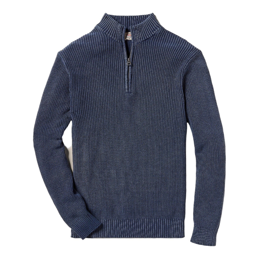 Men’s Sunwashed Quarter Zip Sweater Faherty