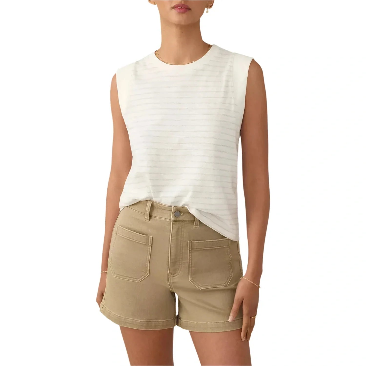 Women’s Sunwashed Slub Muscle Tank Faherty - IVK IVORY ROCK