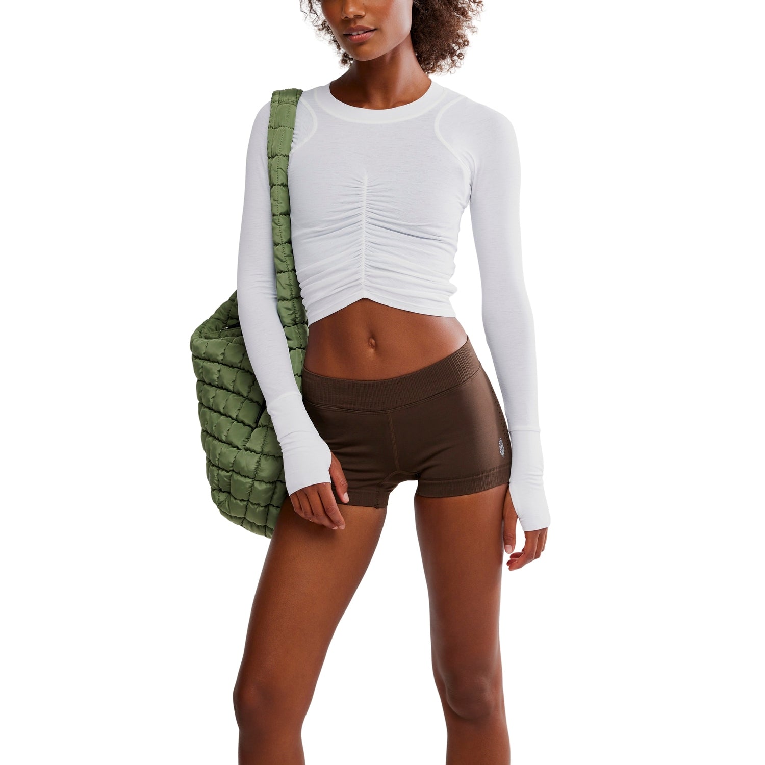 Women’s Tempo Ruched Long Sleeve FP Movement - 1100 WHITE