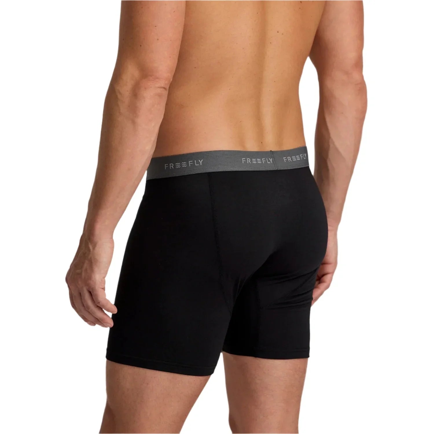 Men’s Bamboo Motion Boxer Brief Free Fly Apparel - BLACK / S
