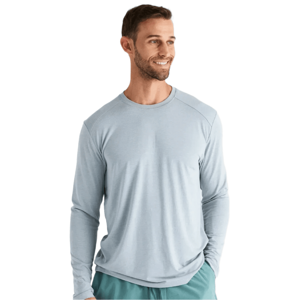 Men’s Bamboo Shade Long Sleeve Free Fly Apparel - HEATHER