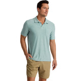 Men’s Bamboo Slub Polo II Free Fly Apparel - OCEAN MIST / S