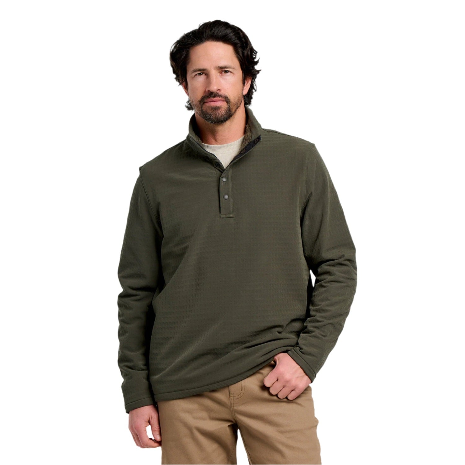 Men’s Gridback Fleece Snap Pullover Free Fly Apparel - DARK
