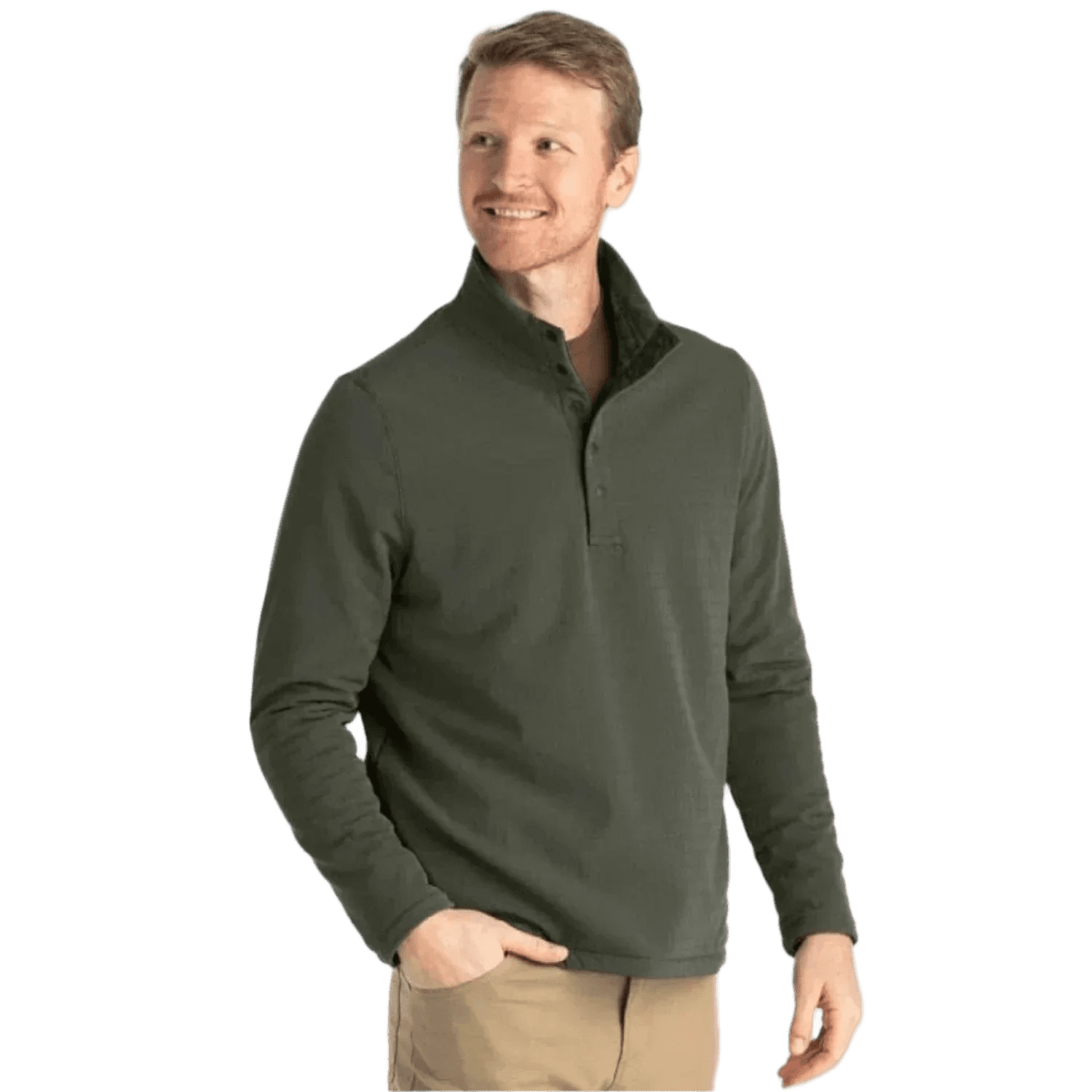 Men’s Gridback Fleece Snap Pullover Free Fly Apparel - DARK